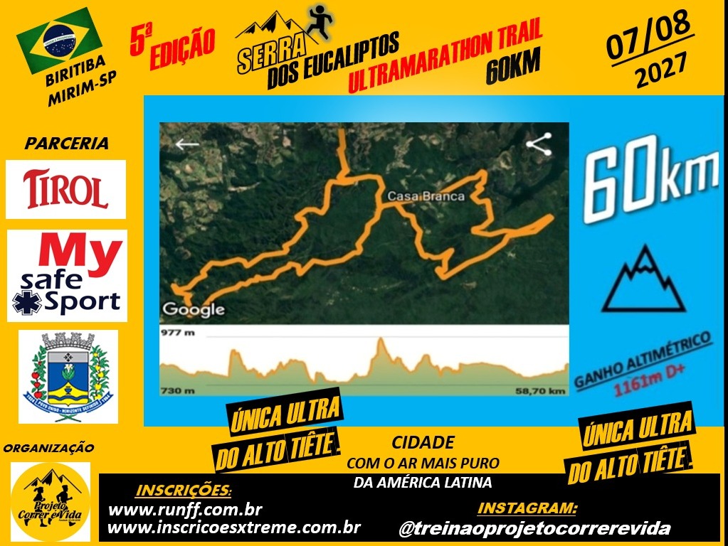 KIT COMPLETO COM CAMISETA ULTRA 60KM MASCULINO E FEMININO